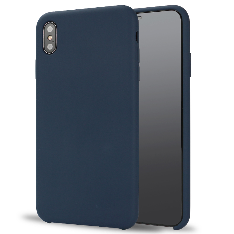iPHONE Xs Max Pro Silicone Hard Case (Navy Blue)